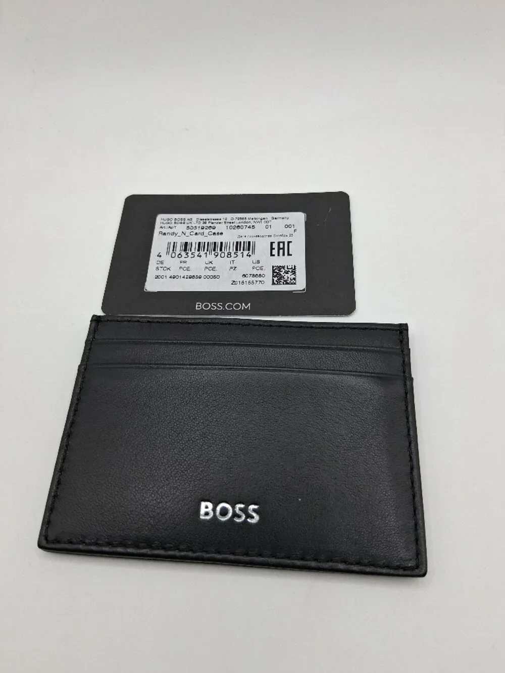 BOSS Hugo Boss Randy N Leather Card Case – NWT and Box 2001? Black & Sliver Logo